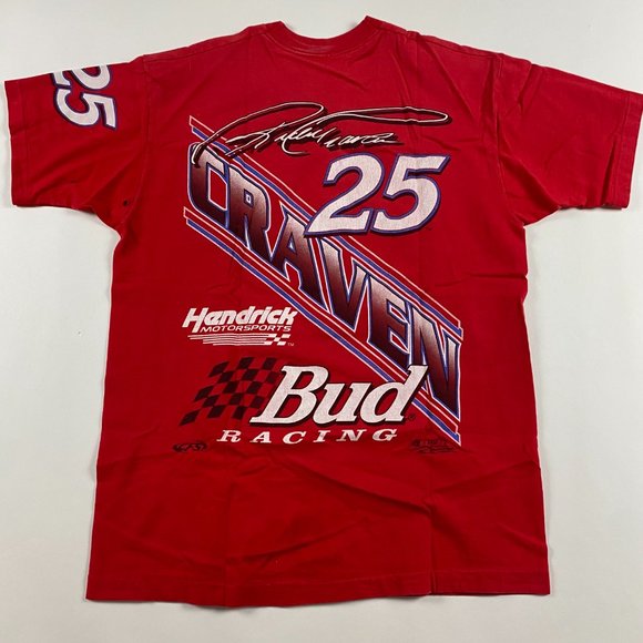 Other - Vintage 90s Ricky Craven Budweiser NASCAR T Shirt Mens Large All Over Print